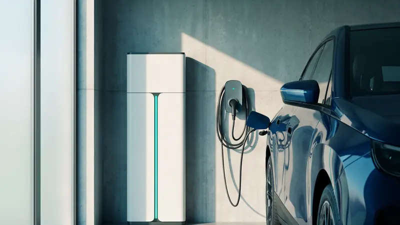 Wizualizacja: Dom z autem elektrycznym